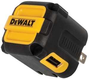 DEWALT 131 0849 DW2 USB Charger, Black/Yellow, For: Android and iOS Devices, 2.4 A Charge, 120 min Charge, Pack of 2