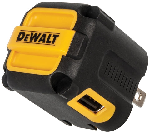 DEWALT 131 0849 DW2 USB Charger, Black/Yellow, For: Android and iOS Devices, 2.4 A Charge, 120 min Charge, Pack of 2