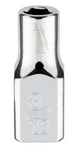 Milwaukee 45-34-9001 Socket, 3/16 in Socket, Standard Socket, 4.921 in OAL, 1/4 in Drive, 6 -Point, Chrome