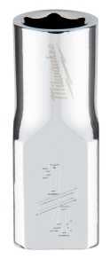 Milwaukee 45-34-9003 Socket, 1/4 in Socket, Standard Socket, 4.921 in OAL, 1/4 in Drive, 6 -Point, Chrome Vanadium Steel