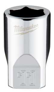 Milwaukee 45-34-9037 Socket, 11 mm Socket, Standard Socket, 4.921 in OAL, 1/4 in Drive, 6 -Point, Chrome Vanadium Steel