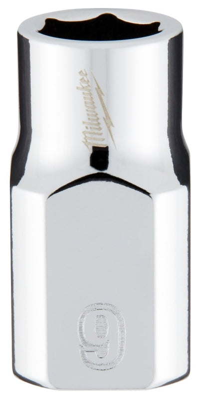 Milwaukee 45-34-9079 Socket, 9 mm Socket, Standard Socket, 3.543 in OAL, 3/8 in Drive, 6 -Point, Chrome Vanadium Steel