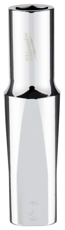 Milwaukee 45-34-9093 Socket, 9 mm Socket, Deep Socket, 3.543 in OAL, 3/8 in Drive, 6 -Point, Chrome Vanadium Steel