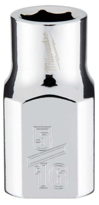 Milwaukee 45-34-9061 Socket, 5/16 in Socket, Standard Socket, 3.543 in OAL, 3/8 in Drive, 6 -Point, Chrome