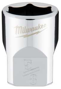 Milwaukee 45-34-9066 Socket, 5/8 in Socket, Standard Socket, 3.543 in OAL, 3/8 in Drive, 6 -Point, Chrome Vanadium Steel