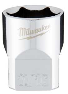 Milwaukee 45-34-9067 Socket, 11/16 in Socket, Standard Socket, 3.543 in OAL, 3/8 in Drive, 6 -Point, Chrome