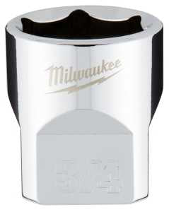 Milwaukee 45-34-9068 Socket, 3/4 in Socket, Standard Socket, 3.543 in OAL, 3/8 in Drive, 6 -Point, Chrome Vanadium Steel