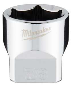 Milwaukee 45-34-9070 Socket, 7/8 in Socket, Standard Socket, 3.543 in OAL, 3/8 in Drive, 6 -Point, Chrome Vanadium Steel