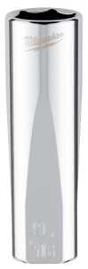 Milwaukee 45-34-5625 Socket, 9/16 in Socket, Deep Socket, 3.543 in OAL, 3/8 in Drive, 6 -Point, Chrome Vanadium Steel