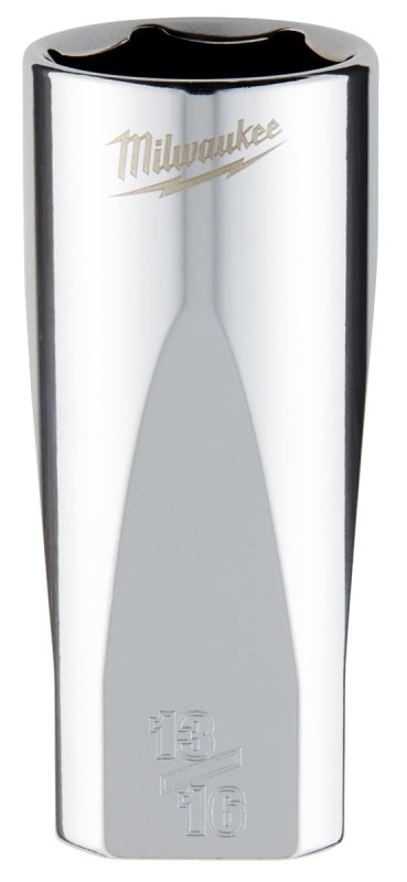 Milwaukee 45-34-9074 Socket, 13/16 in Socket, Deep Socket, 3.543 in OAL, 3/8 in Drive, 6 -Point, Chrome Vanadium Steel