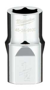 Milwaukee 45-34-9100 Socket, 1/2 in Socket, Standard Socket, 0.85 in OAL, 1/2 in Drive, 6 -Point, Chrome Vanadium Steel