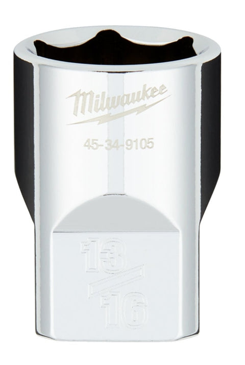 Milwaukee 45-34-9105 Socket, 13/16 in Socket, Standard Socket, 1.1 in OAL, 1/2 in Drive, 6 -Point, Chrome Vanadium Steel