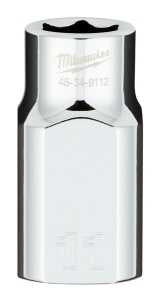 Milwaukee 45-34-9112 Socket, 11 mm Socket, Standard Socket, 0.85 in OAL, 1/2 in Drive, 6 -Point, Chrome Vanadium Steel