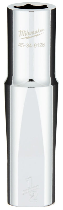 Milwaukee 45-34-9126 Socket, 1/2 in Socket, Deep Socket, 0.95 in OAL, 1/2 in Drive, 6 -Point, Chrome Vanadium Steel