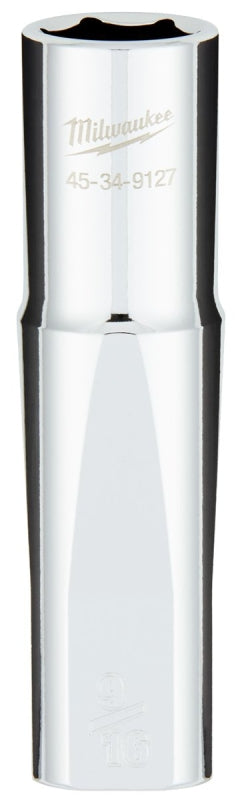 Milwaukee 45-34-9127 Socket, 9/16 in Socket, Deep Socket, 1.02 in OAL, 1/2 in Drive, 6 -Point, Chrome Vanadium Steel