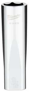 Milwaukee 45-34-9129 Socket, 11/16 in Socket, Deep Socket, 1.1 in OAL, 1/2 in Drive, 6 -Point, Chrome Vanadium Steel