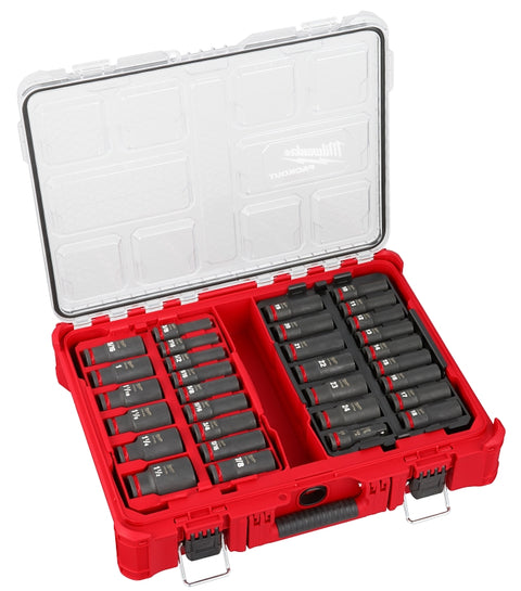 Milwaukee SHOCKWAVE Impact Duty Series 49-66-6806 Socket Set, Chrome Molybdenum Steel, 31-Pieces