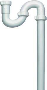 Plumb Pak PP66-3W S-Trap, 1-1/2 in, Slip, Plastic, White