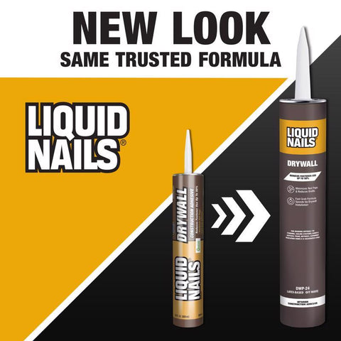 Liquid Nails DWP-24 Drywall Adhesive, Off-White, 28 oz Cartridge, Pack of 12