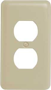 Amerelle 935DAL Receptacle Wallplate, 5 in L, 2-13/16 in W, 1 -Gang, Steel, Light Almond