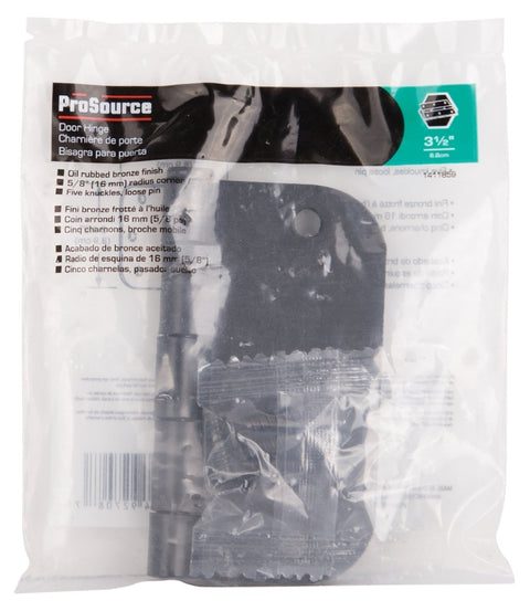 ProSource 20347ORX Door Hinge, Steel, Oil-Rubbed Bronze, Loose Pin, 180 deg Range of Motion, Screw Mounting