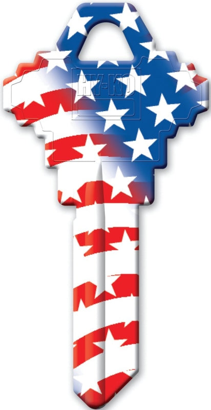 Hy-Ko 16010SC1FLAG Key Blank, Solid Brass, Painted, Pack of 10