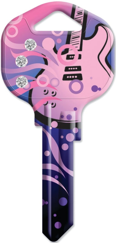 Hy-Ko 16005KW1-RKBL Key Blank, Solid Brass, Painted, For: Kwikset KW1, Titan KW10 Keyways, Pack of 5