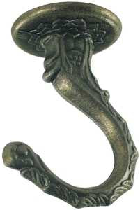 Westinghouse 7044100 Swag Hook, 1-1/4 in L, 1.88 in W, 2.63 in H, Metal, Antique Brass
