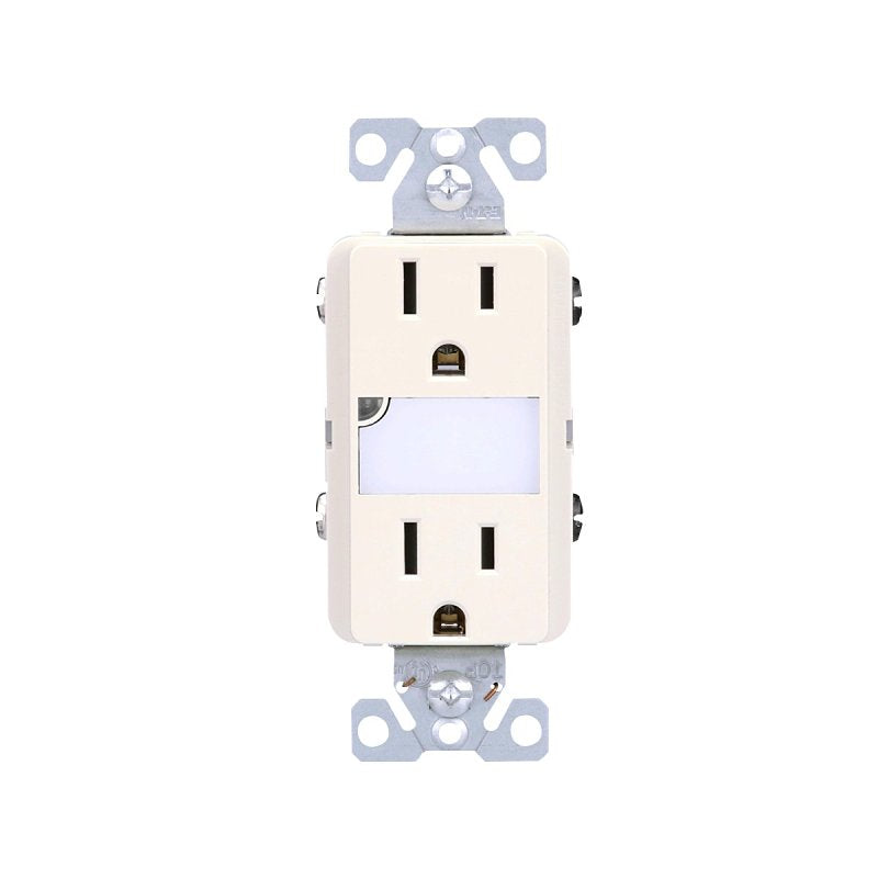 Eaton TR7734LA-KB-L Duplex Outlet, 2-Pole, 15 A, 125 V, Back, Side Wir ...