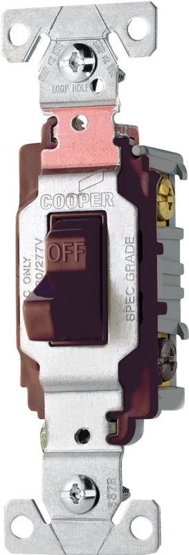 Eaton Wiring Devices CS320B Toggle Switch, Brown, 20 A, 120/277 V, 3-Position, Screw Terminal