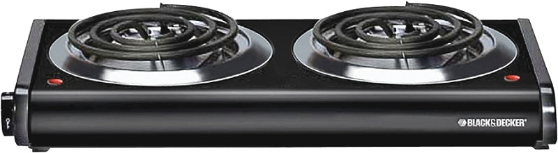 BLACK+DECKER Double Burner Portable Buffet Range - 1000W & 500W Countertop Cooktop