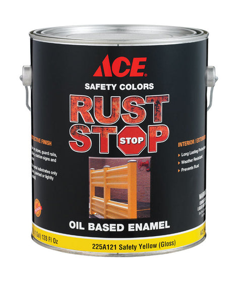Ace Gloss Rust Stop Oil-based Enamel Paint 400g/L Safety Yellow 1 gal.
