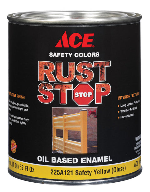 Ace Gloss Rust Stop Oil-based Enamel Paint 400g/L Safety Yellow 1 qt.