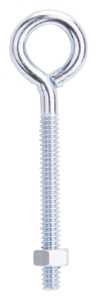 ProSource LR267 Eye Bolt, 4.7 mm Thread, Machine Thread, 1-5/8 in L Thread, 3/4 in Dia Eye, 79 lb Working Load, Steel, Pack of 20