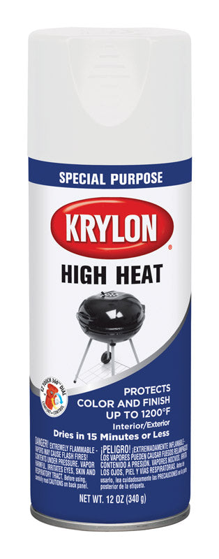Krylon Special Purpose White Flat High Heat Spray Paint 12 oz.