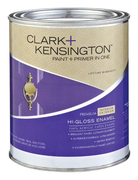 Clark+Kensington Hi-Gloss Interior/Exterior Acrylic Latex Enamel Paint Low VOC Clean Red 1 qt.