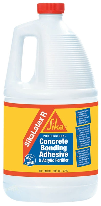 Sika Latex 187782/C132390 Concrete Bonding Adhesive and Acrylic Fortifier, 1 gal, Bottle, Milky White, Liquid