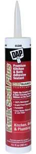 DAP KWIK SEAL PLUS 18516 Adhesive Sealant, Clear, 24 hr Curing, -20 to 150 deg F, 10.1 oz Tube