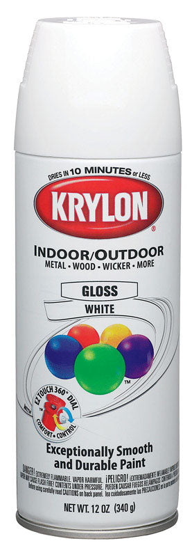 Krylon White Gloss Smooth and Durable Paint Spray 12 oz.