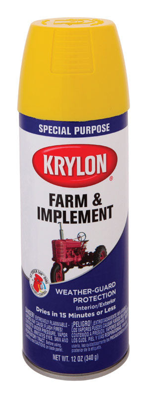 Krylon Weather Guard Protection John Deere Yellow Gloss Farm & Implement Spray Paint 12 oz.