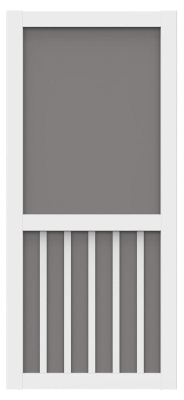 Screen Tight 5BAR32HD Series Screen Door, 32 in W Opening, 80 in H Opening, Solid Vinyl Frame, White