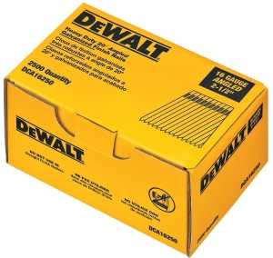 DEWALT DCA16250 Finish Nail, Glue Collation, 2-1/2 in L, 16 Gauge, Steel, Suitable for: DC618K Finish Nailer