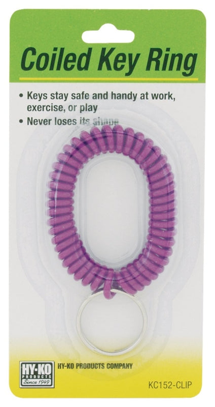 Hy-Ko KC152-CLIP Key Ring, Coiled, Vinyl