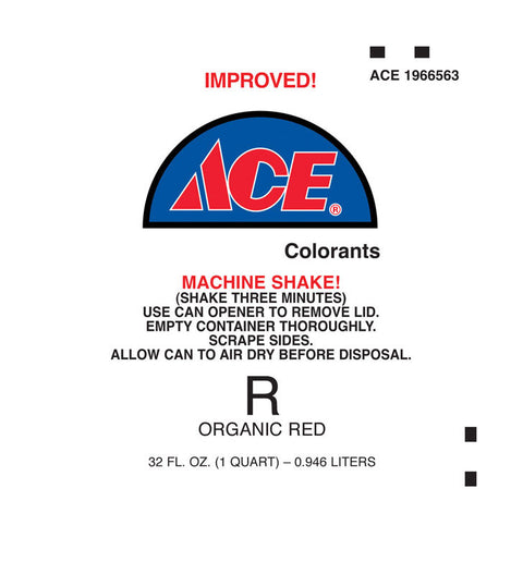 Ace Universal Machine R Organic Red Paint Colorant 1 qt.
