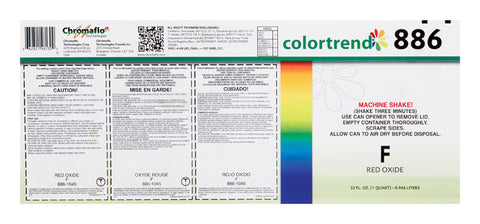 ChromaFlo Colortrend Universal Machine F Red Oxide Paint Colorant 1 qt.
