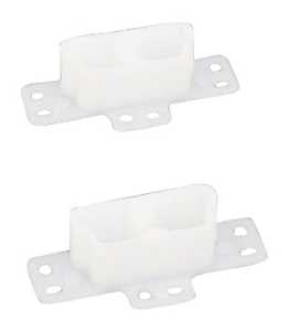 US Hardware WP-8815C Drawer Track Bracket, Plastic, White, Pack of 6