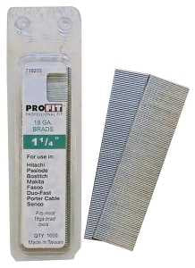 ProFIT 0718203 Finish Nail, Glue Collation, 1-1/4 in L, 18 Gauge, Steel, Electro-Galvanized, Brad Head