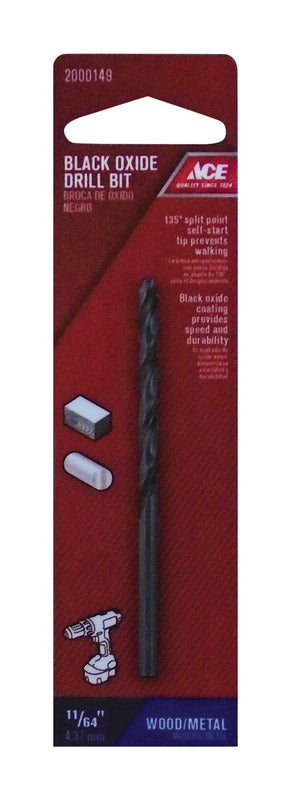 Ace Black Oxide 11/64 in. Dia. Drill Bit 1 pc.