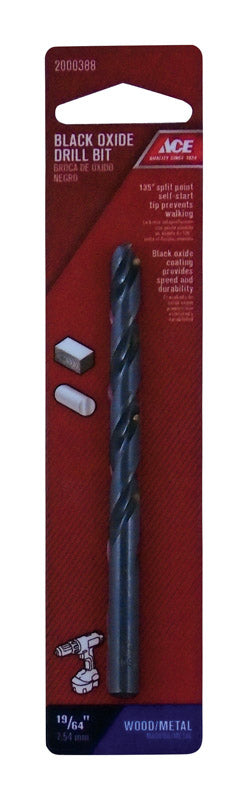 Ace Black Oxide 19/64 in. Dia. Drill Bit 1 pc.