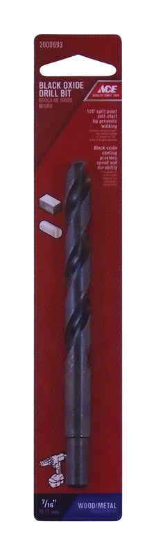 Ace Black Oxide Reduced 7/16 in. Dia. Drill Bit 1 pc.